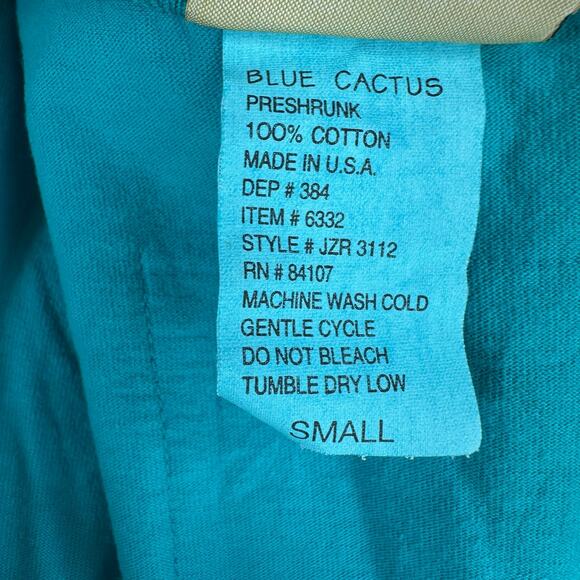 Vintage Blue Cactus Vest Women Small Coastal Artsy Oversized Y2K 90s Block Print - Picture 10 of 10